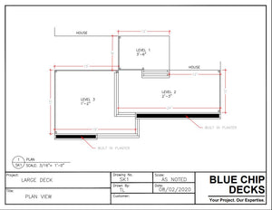 Large Deck Construction Plans - Three Tier